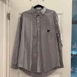 Men's Navy Checkered Shirt with Penn State Embroidery